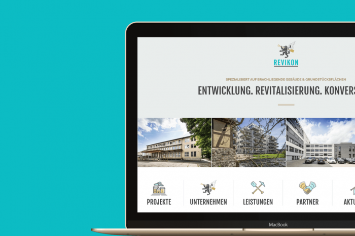 Darstellung der Website auf einem Notebook